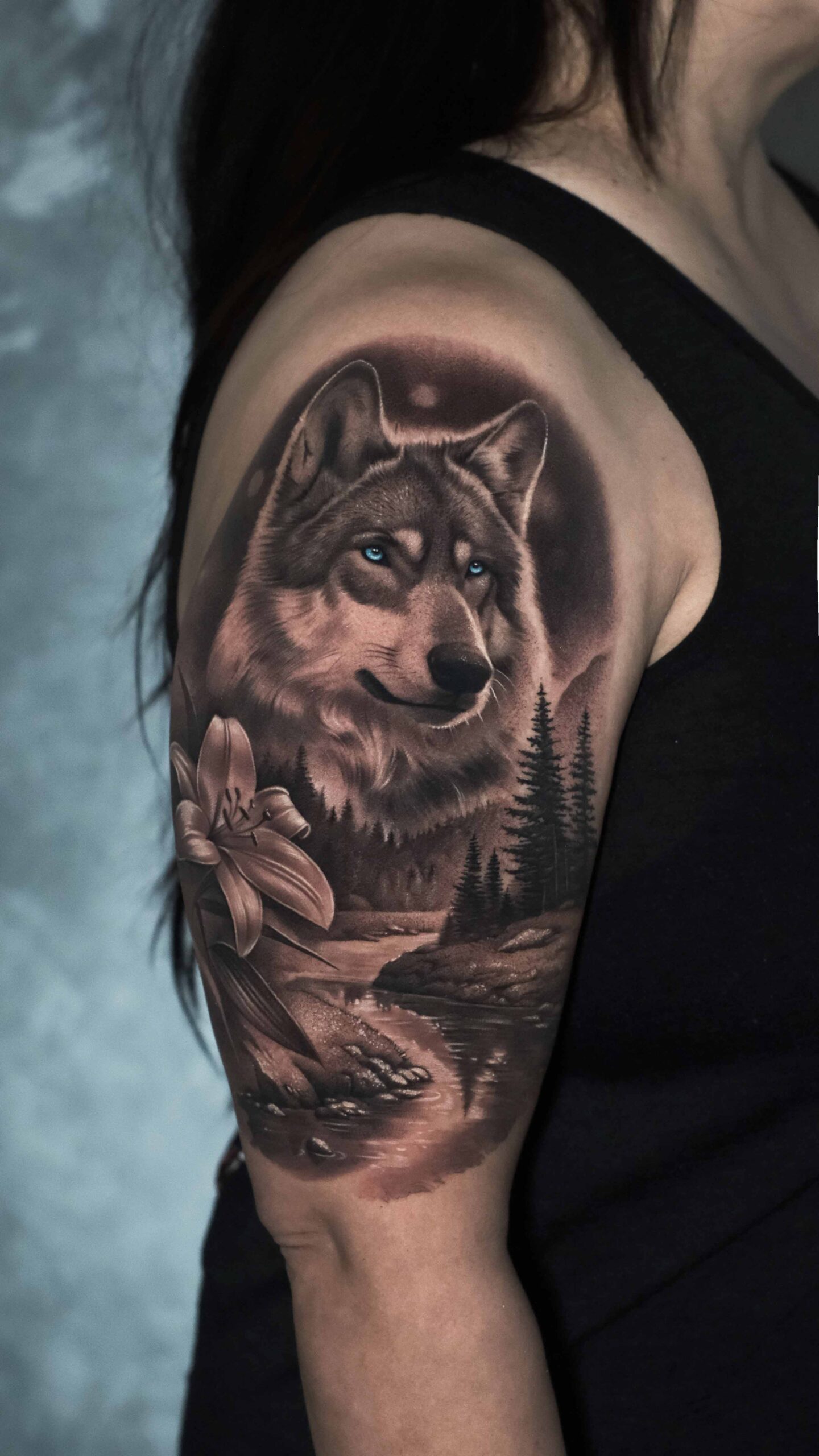 The Wolf Doesn’t Always Howl But It’s Always Watching - Jose Contreras Tattoo Austin 1 The Wolf Doesn’t Always Howl But It’s Always Watching - Jose Contreras Tattoo Austin