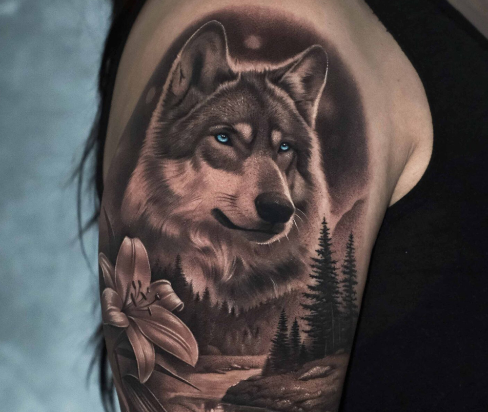 The Wolf Doesn’t Always Howl But It’s Always Watching - Jose Contreras Tattoo Austin 1 The Wolf Doesn’t Always Howl But It’s Always Watching - Jose Contreras Tattoo Austin